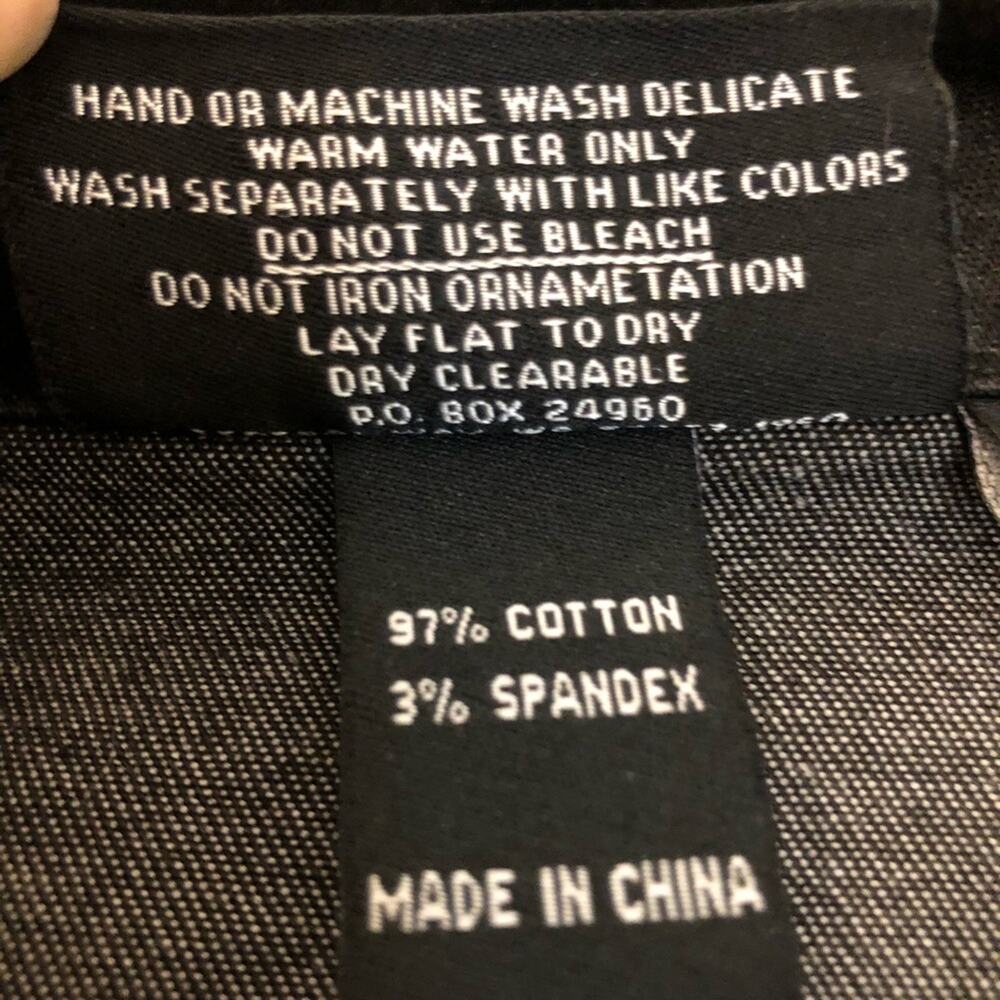Christine Alexander Black Denim Jacket Embellished Small - Picture 5 of 7